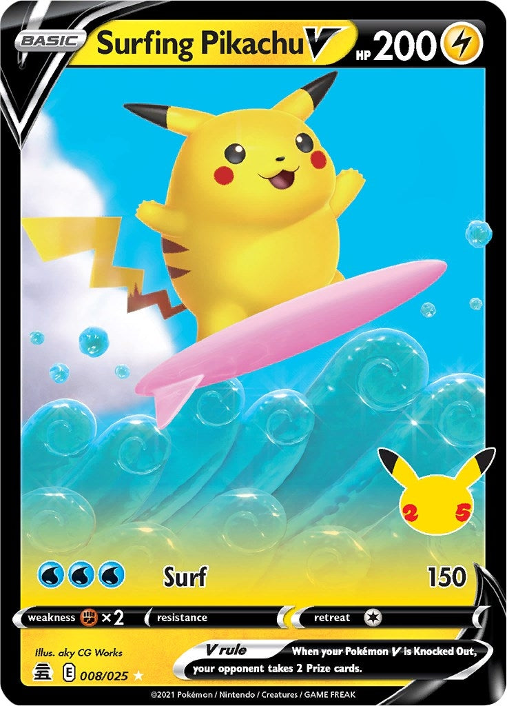 Surfing Pikachu V (008/025) [CLB]