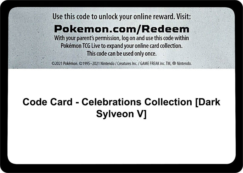 Code Card Celebrations Collection Dark Sylveon V [CLB]