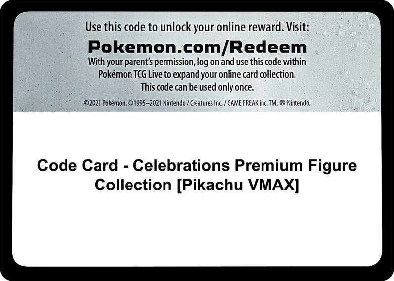 Code Card Celebrations Premium Figure Collection Pikachu VMAX [CLB]
