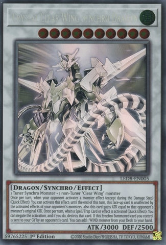 Crystal Clear Wing Synchro Dragon Ghost Rare (LED8-EN005) [LED8]