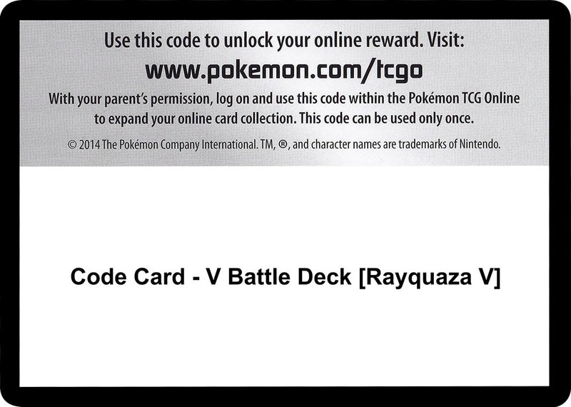 Code Card V Battle Deck Rayquaza V [MCAP]