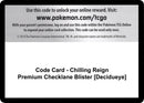 Code Card Chilling Reign Premium Checklane Blister Decidueye [SWSH06]