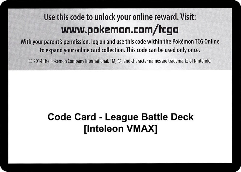 Code Card League Battle Deck Inteleon VMAX [MCAP]