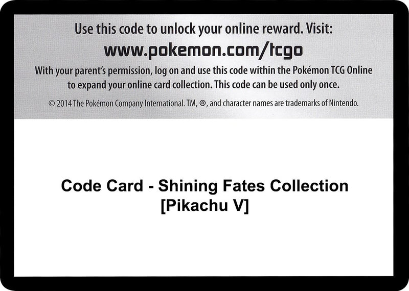 Code Card Shining Fates Collection Pikachu V [SHF]