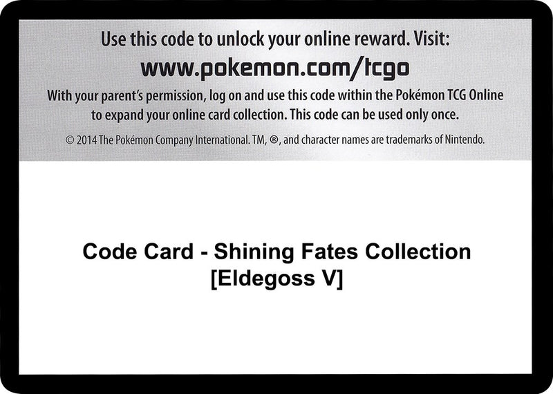 Code Card Shining Fates Collection Eldegoss V [SHF]