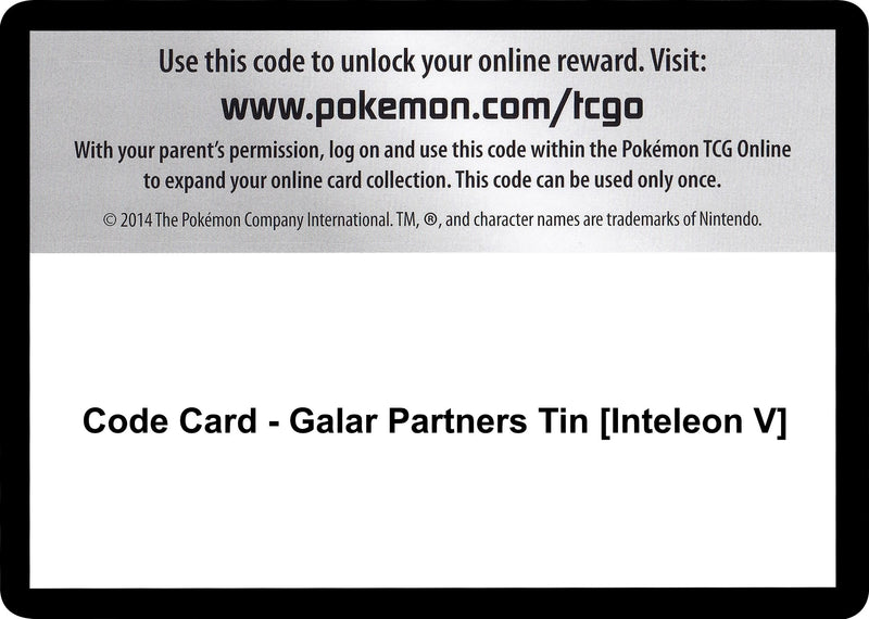 Code Card Galar Partners Tin Inteleon V [SWSH01]