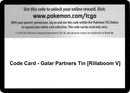Code Card Galar Partners Tin Rillaboom V [SWSH01]