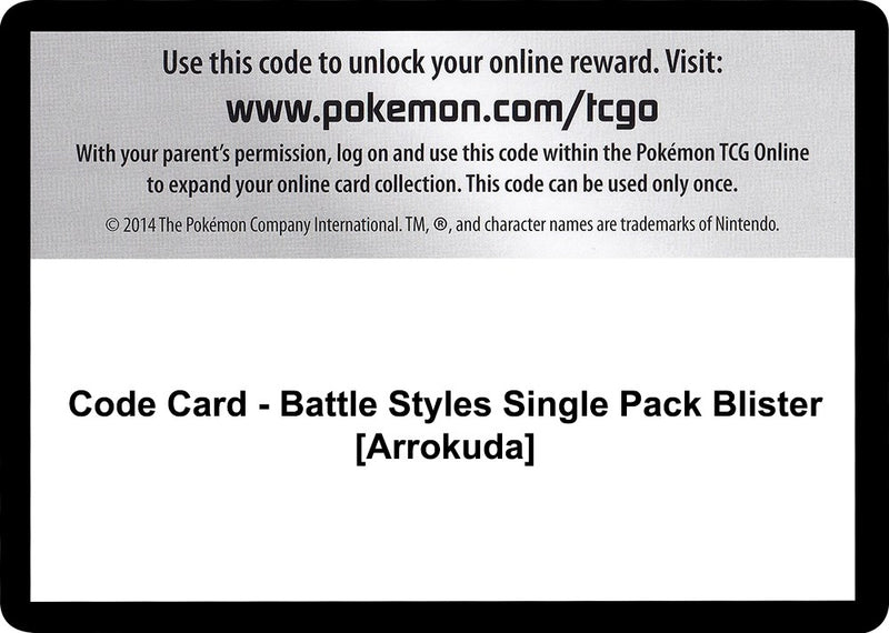 Code Card Battle Styles Single Pack Blister Arrokuda [SWSH05]