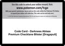 Code Card Darkness Ablaze Premium Checklane Blister Grimmsnarl [SWSH03]