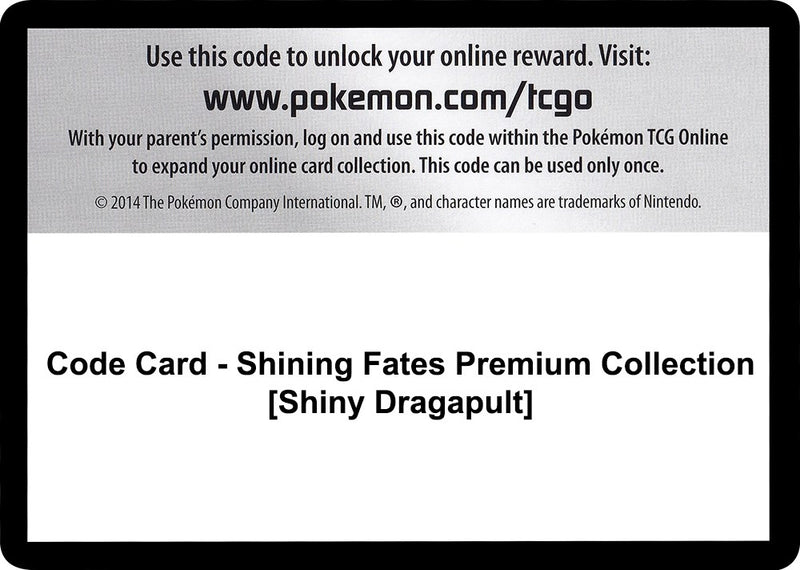 Code Card Shining Fates Premium Collection Shiny Dragapult [SHF]