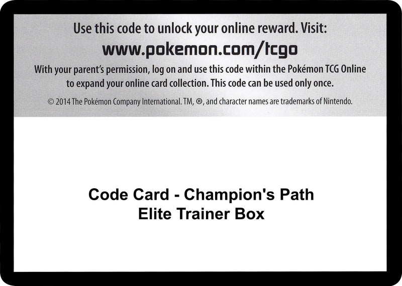 Code Card Champions Path Elite Trainer Box [CHP]