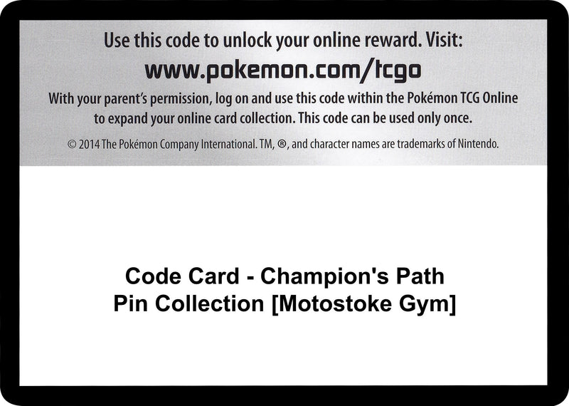 Code Card Champions Path Pin Collection Motostoke Gym [CHP]