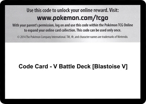 Code Card V Battle Deck Blastoise V [MCAP]