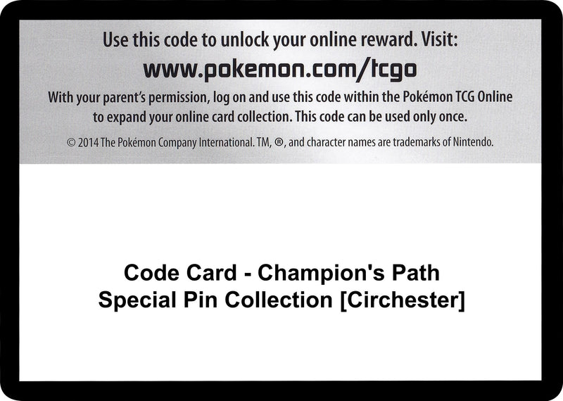 Code Card Champions Path Special Pin Collection Circhester [CHP]