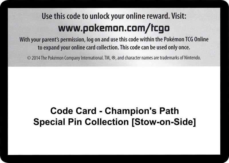 Code Card Champions Path Special Pin Collection Stow on Side [CHP]