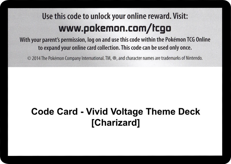 Code Card Vivid Voltage Theme Deck Charizard [SWSH04]