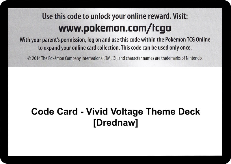 Code Card Vivid Voltage Theme Deck Drednaw [SWSH04]