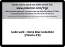 Code Card Red and Blue Collection Pikachu EX [GEN]