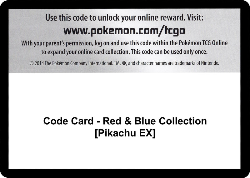 Code Card Red and Blue Collection Pikachu EX [GEN]