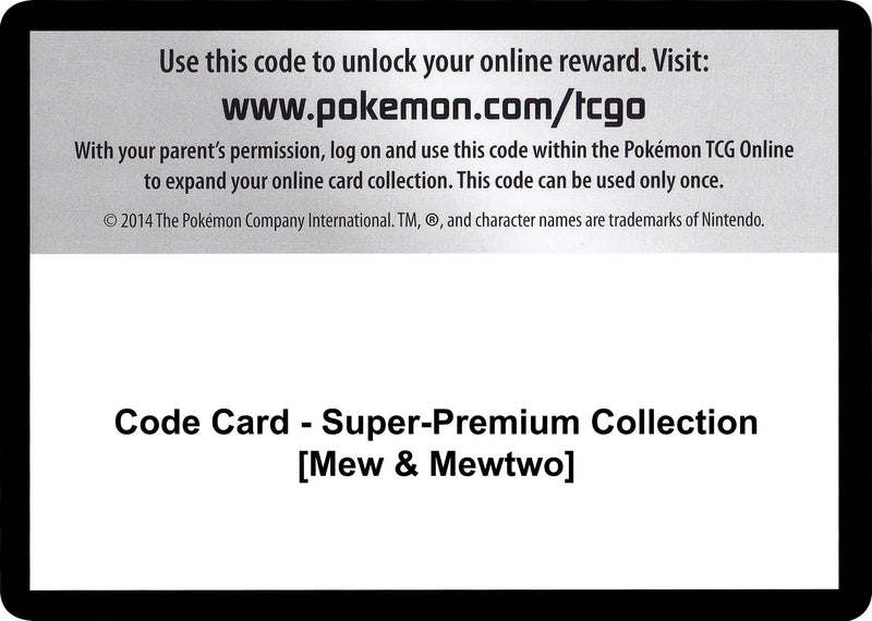 Code Card Super Premium Collection Mew and Mewtwo [GEN]