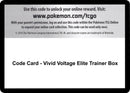 Code Card Vivid Voltage Elite Trainer Box [SWSH04]