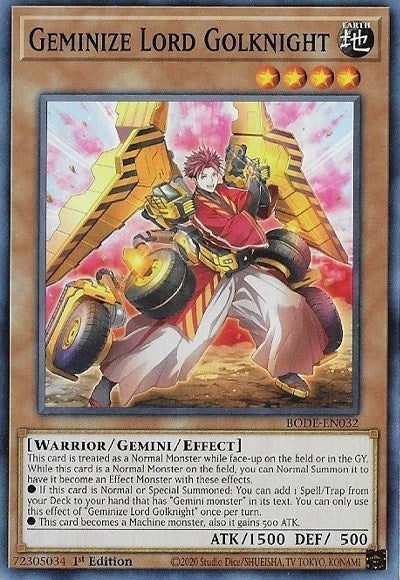 Geminize Lord Golknight (BODE-EN032) [BODE]