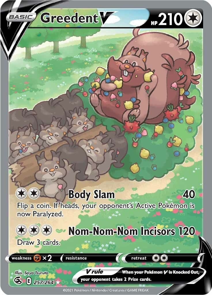 Greedent V (Alternate Full Art) (257/264) (SWSH08: Fusion Strike)
