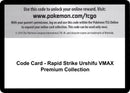Code Card Rapid Strike Urshifu VMAX Premium Collection [SWSH08]