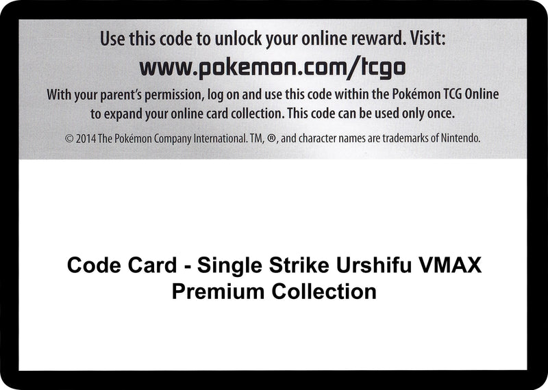 Code Card Single Strike Urshifu VMAX Premium Collection [SWSH08]