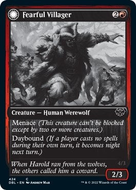 Fearful Villager // Fearsome Werewolf [Innistrad: Double Feature]