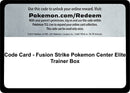 Code Card Fusion Strike Pokemon Center Elite Trainer Box [SWSH08]