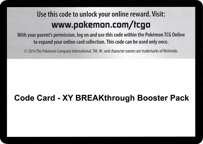 Code Card XY BREAKthrough Booster Pack [BKT]