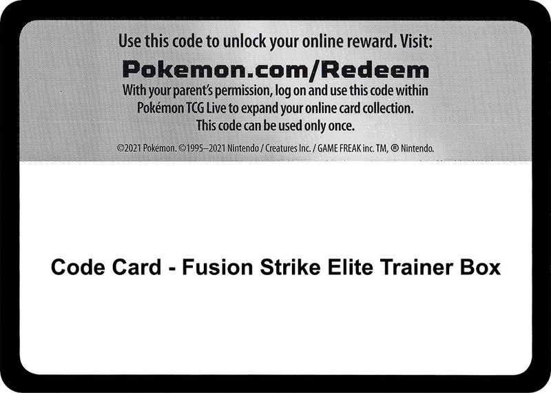 Code Card Fusion Strike Elite Trainer Box [SWSH08]