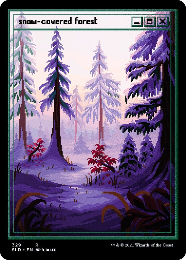 Snow Covered Forest PixelSnowLandsjpg Foil Etched (329) [SLD]