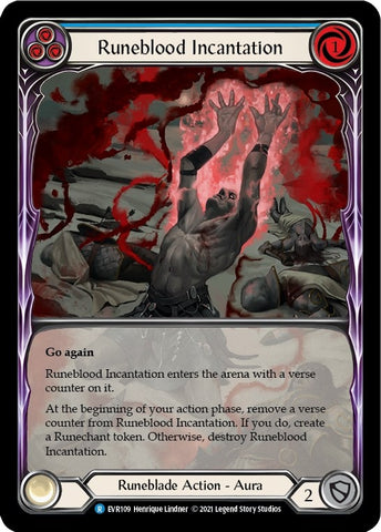 Runeblood Incantation (Blue) [EVR109] (Everfest)  1st Edition Extended Art Rainbow Foil