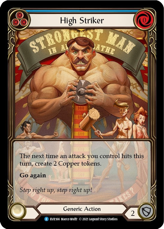 High Striker (Blue) [EVR166] (Everfest)  1st Edition Extended Art Rainbow Foil