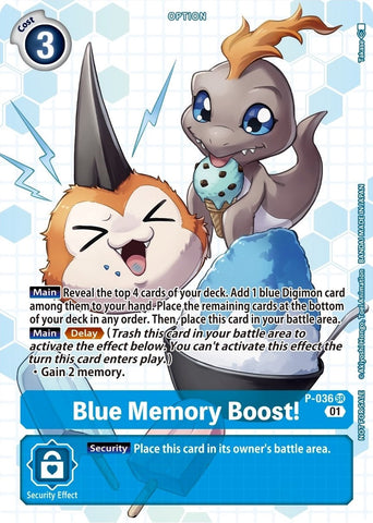 Image for Blue Memory Boost! - P-036 (Next Adventure Box Promotion Pack) (P-036 SR) (Digimon Promotion Cards) (D-PR) - Digimon Card Game