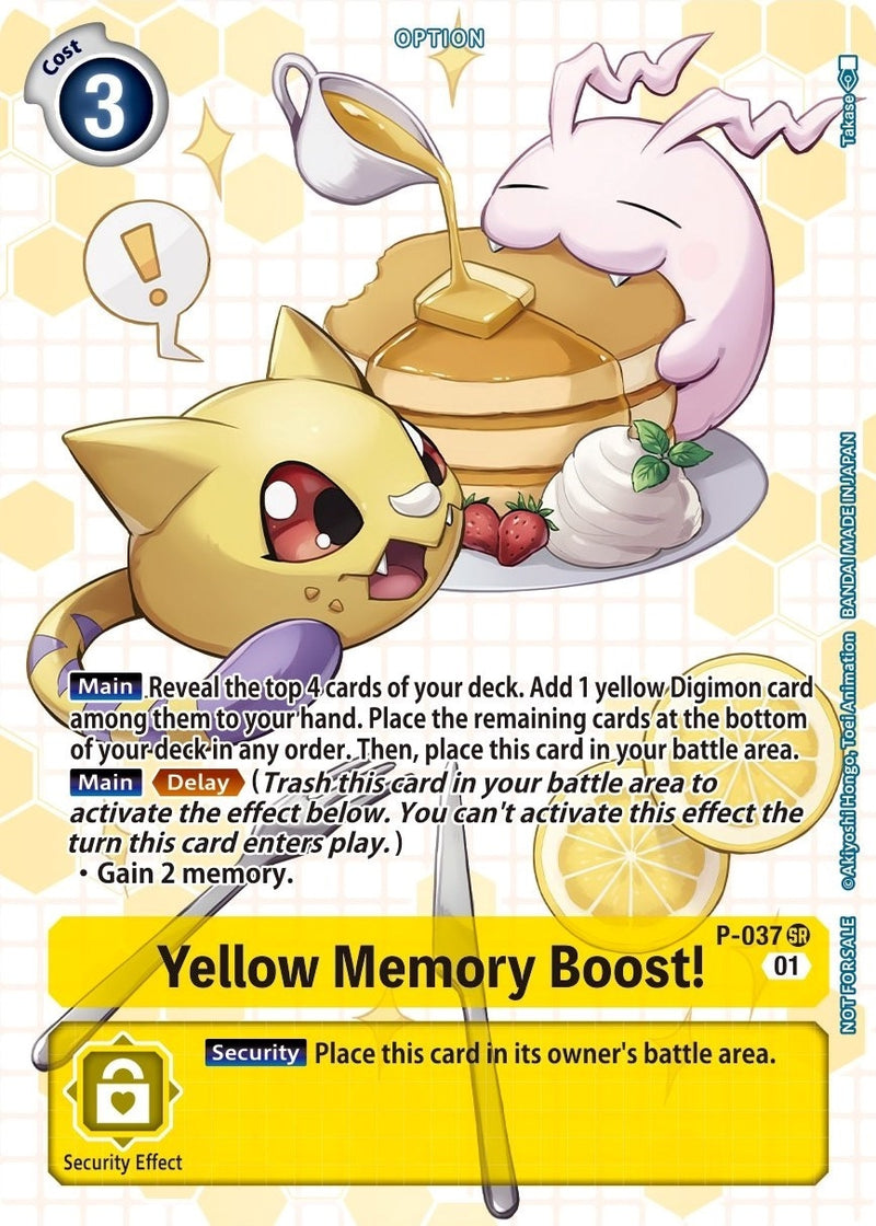 Image for Yellow Memory Boost! - P-037 (Next Adventure Box Promotion Pack) [Digimon Promotion Cards]