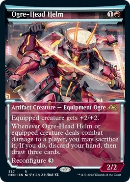 Ogre-Head Helm (Showcase Soft Glow) [Kamigawa: Neon Dynasty]