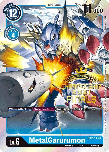 Image for MetalGarurumon (2021 Championship Finals Event Pack Alt-Art Gold Stamp Set) [Starter Deck 02: Cocytus Blue]