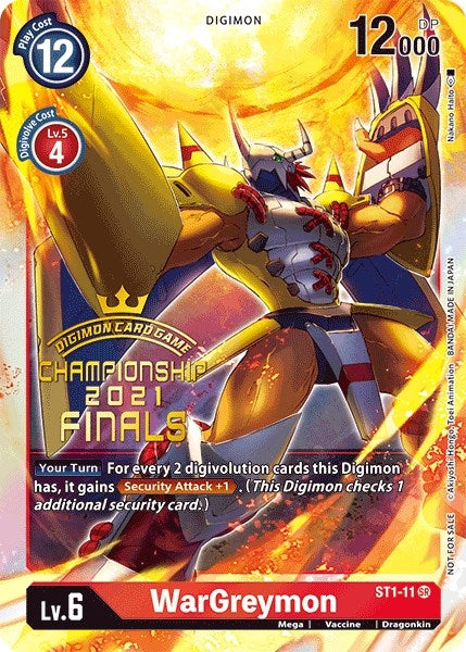 Image for WarGreymon (2021 Championship Finals Event Pack Alt-Art Gold Stamp Set) [Starter Deck 01: Gaia Red]