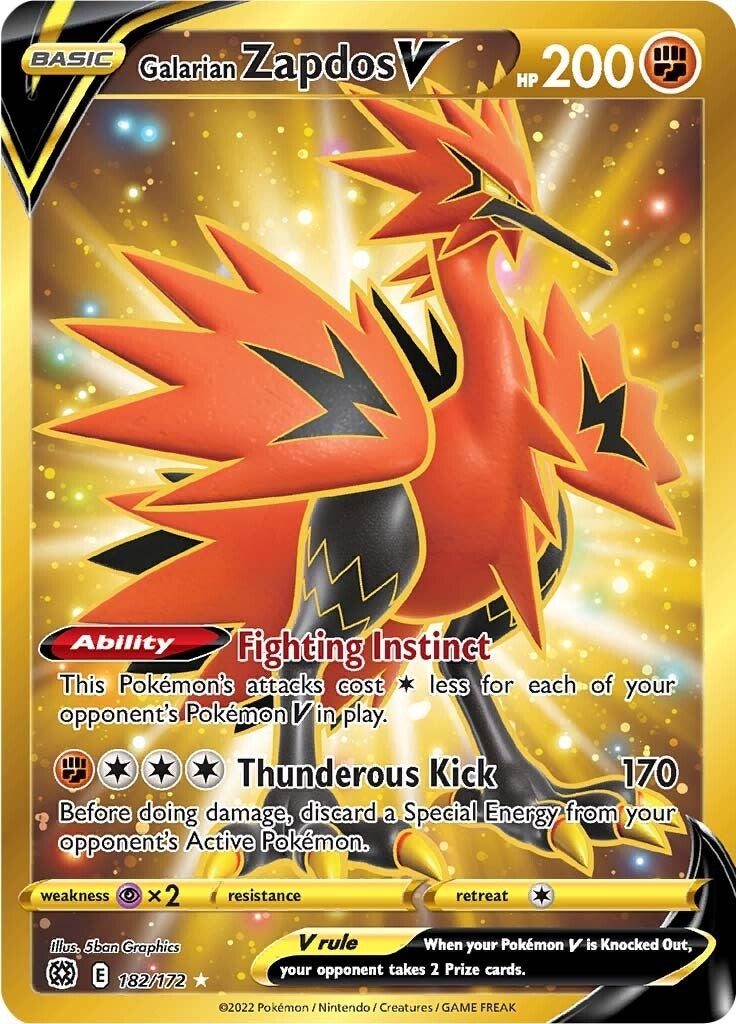 Galarian Zapdos V Secret (182/172) [SWSH09]