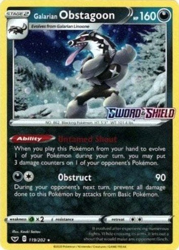 Galarian Obstagoon 119 202 Cosmos Holo (119/202) [MCAP]