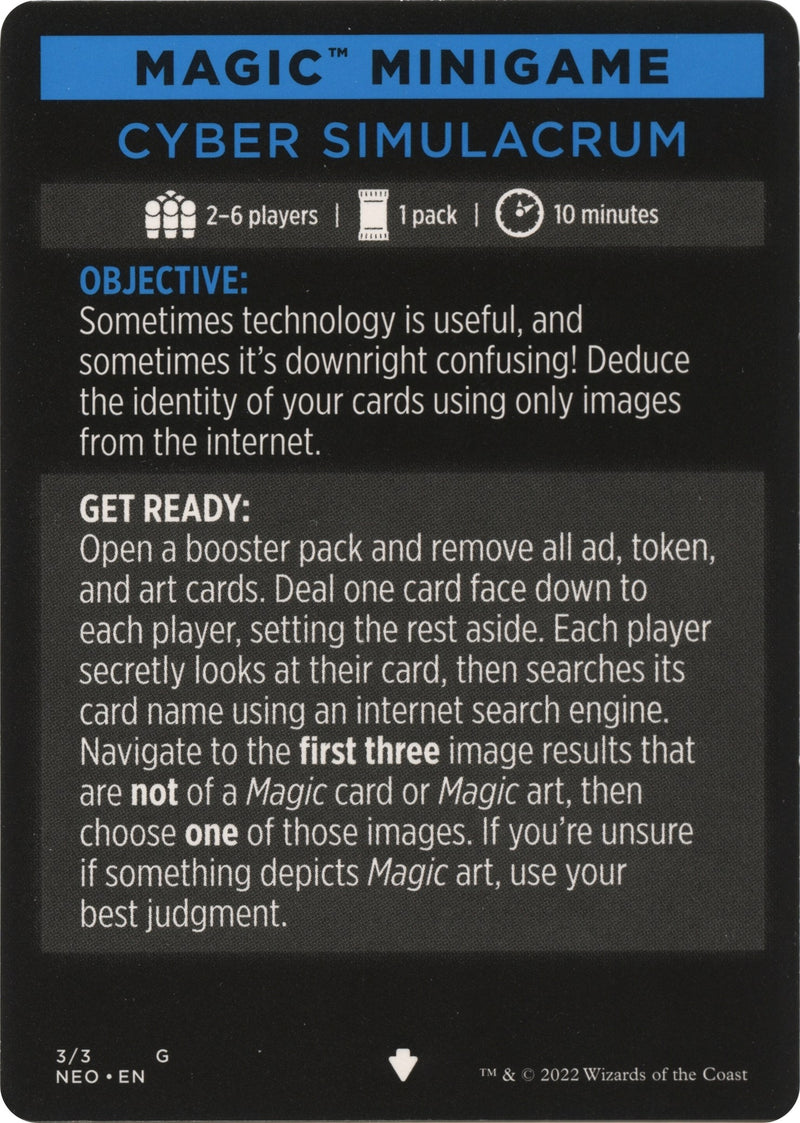 Magic Minigame Cyber Simulacrum (3) [NEO]