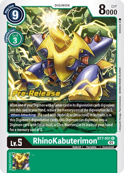 Image for Rhinokabuterimon [Next Adventure Pre-Release Cards]