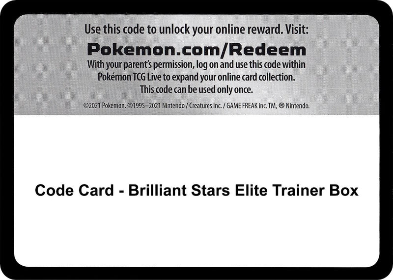 Code Card Brilliant Stars Elite Trainer Box [SWSH09]