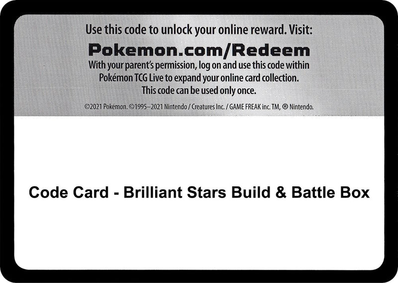 Code Card Brilliant Stars Build and Battle Box [SWSH09]