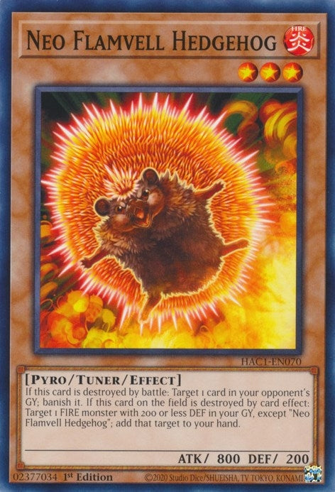 Neo Flamvell Hedgehog (HAC1-EN070) [HAC1]