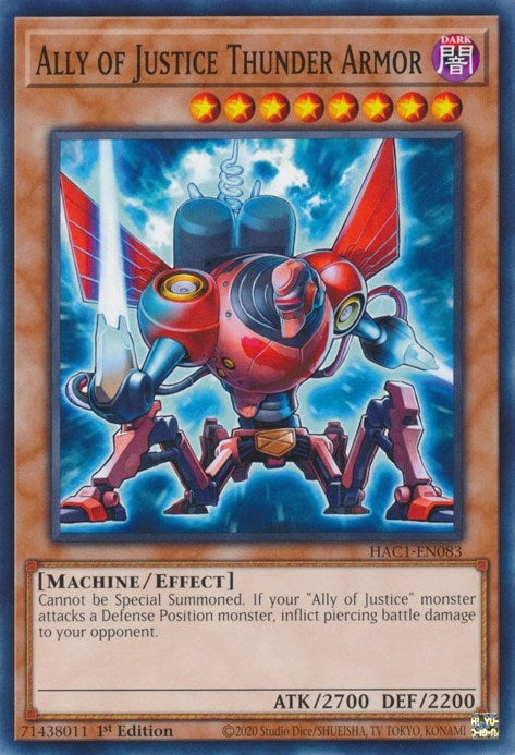 Ally of Justice Thunder Armor (HAC1-EN083) [HAC1]
