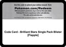Code Card Brilliant Stars Single Pack Blister Flapple [SWSH09]